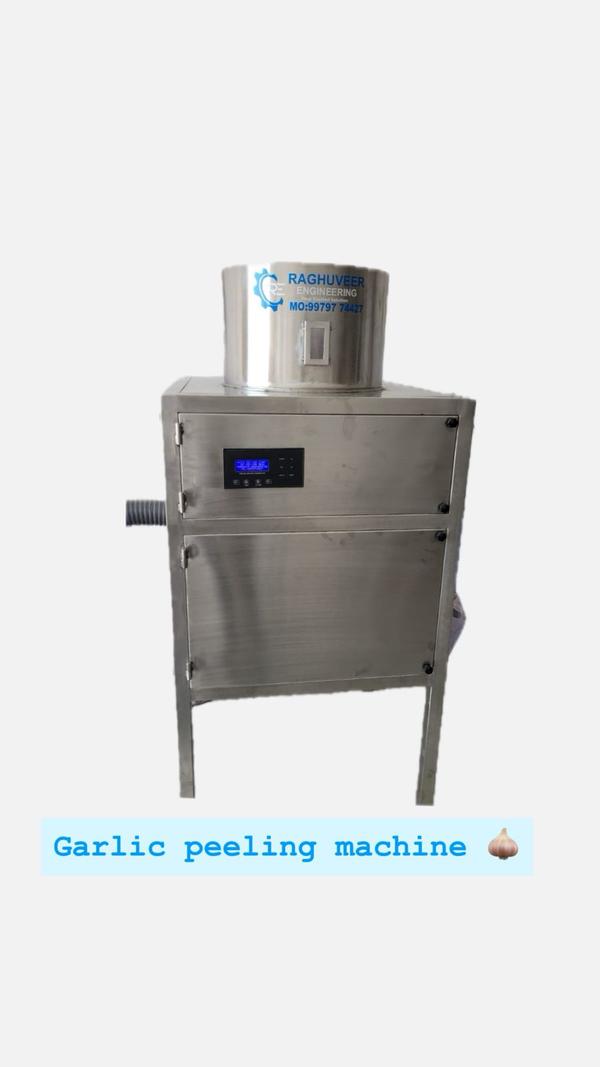 Garlic clove peeler ManufacturersWe are also supply in Andhra Pradesh, Arunachal Pradesh, Assam, Bihar, Chhattisgarh, Goa, Gujarat, Haryana, Himachal Pradesh, Jharkhand, Karnataka, Kerala, Madhya Pradesh, Maharashtra, Manipur, Meghalaya, Mizoram, Nagaland, Odisha, Punjab, Rajasthan, Sikkim, Tamil Nadu, Telangana, Tripura, Uttar Pradesh, Uttarakhand, and West BengalCapacity	100 kg/hrCapacity(Kg/Hr)	100 kg/hrType	Dry TypeProduct To Be Peeled	GarlicAutomation Grade	AutomaticUsage/Application	CommercialMaterial	Stainless SteelElectricity Phase	Three PhaseCountry of Origin	Made in IndiaI Deal In	New and Second HandMinimum order quantity: 100 PieceWelcome to RAGHUVEER ENGINEERING - Your Trusted Partner for Garlic Peeling Solutions!  Looking for the perfect garlic peeling machine for your processing needs? You've come to the right place! At RAGHUVEER ENGINEERING, we specialize in designing, manufacturing, and delivering high-quality garlic peeling machines that streamline your production process and enhance efficiency.  Product Features: Cutting-edge technology for precise and efficient peeling Stainless steel construction for durability and hygiene User-friendly interface for easy operation Customizable options to suit your specific requirements Compact design for space-saving installation  Our Range of Machines: 10kg to 30kg/hr : Ideal for small-scale operations or restaurant kitchens. 50kg to 100kg/hr : Perfect for medium-sized production facilities. 150 to 1000kg/hr : Designed for large-scale industrial processing.  Why Choose [Manufacturer Name]? Over 19 years of experience in the industry. Dedicated customer support team to assist you every step of the way. Global shipping options available for worldwide delivery. Comprehensive warranty coverage for peace of mind.  Contact Us Today! Ready to revolutionize your garlic peeling process? Contact us today to learn more about our products and how they can benefit your business. Don't settle for anything less than the best – choose RAGHUVEER ENGINEERING for all your garlic peeling needs