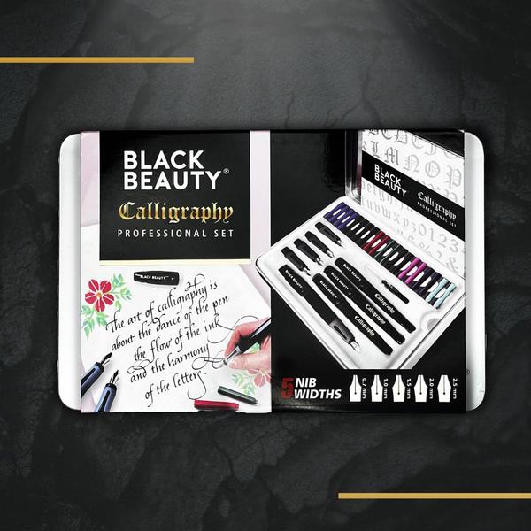 SpecificationsProduct Name	Calligraphy Fountain Pen – Professional SetMaterial	Durable plastic pen body with stainless steel nibs for smooth and steady ink flowPurpose	Designed for professional calligraphy, hand lettering, creative writing, and art practiceIdeal For	Professional calligraphy artists, students, beginners, and art learnersFeatures	– Complete professional calligraphy fountain pen set in a stylish tin box– 4 pen bodies with comfortable grip for better control– 5 stainless steel nibs with line sizes: 0.7mm, 1.0mm, 1.5mm, 2.0mm, 2.5mm– Soft rubber nib support for effortless and smooth writing– 20 ink cartridges in multiple colours:Blue, Black, Red, Green, Sepia, Purple, Pink, Turquoise– Refillable ink converter and eco-friendly designUsage	– Insert ink cartridge or use the ink converter– Choose nib size based on writing or lettering style– Use for calligraphy practice, invitations, journals, and artwork– Clean nibs after use for long-lasting performanceAvailable Variants	Professional calligraphy fountain pen set with multiple nib sizes and ink coloursExtra Value	All-in-one calligraphy kit suitable for both beginners and professional artistsWhat’s Included	Calligraphy fountain pen professional set with 4 pen bodiesComplete Calligraphy Fountain Pen Set:– 4 Fountain Pen Bodies– 5 Calligraphy Nibs (0.7mm, 1.0mm, 1.5mm, 2.0mm, 2.5mm)– 20 Ink Cartridges (Multiple Colours)– 1 Ink Converter– User Guide– Premium Metal Tin BoxPackaging Volume	Professional Set: Inner – 1 Pack / Shipper – 20 PacksBulk Orders: Ideal for schools, colleges, art institutes, workshops, and stationery storesPremium Calligraphy Pen Set – 4 fountain pens, 5 nibs (0.7mm–2.5mm), 20 ink cartridges, ink converter8 Vibrant Ink Colors – Blue, Black, Red, Green, Sepia, Purple, Pink & TurquoiseSmooth & Comfortable Writing – High-quality stainless steel nibs with soft rubber gripRefillable & Eco-Friendly – Use ink cartridges or converter for long-term usePerfect Gift Set – Ideal for beginners, adults, teens, students, and artistsCalligraphy Fountain PenProfessional Set for Smooth and Creative Writinghttps://www.mybuziness.in/theartcity