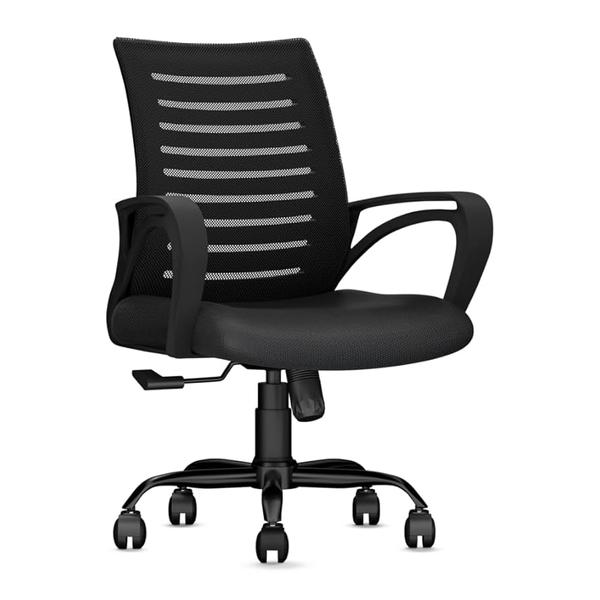 Upgrade your workspace with a premium Revolving Office Chair, designed for comfort and productivity. Featuring an ergonomic design, cushioned seat, and breathable mesh back, it ensures all-day support. The 360-degree swivel and smooth-rolling wheels offer effortless movement. Adjustable height and tilt functions enhance posture and flexibility. Perfect for home or office use, this chair blends style with functionality for a superior seating experience. Stay comfortable, stay focused!
