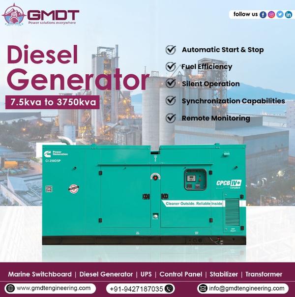 ⚡ 2250 kVA Cummins DG Set in Kenya | Ultra-High Power by GMDT EngineeringFor projects where power demand is massive and reliability is non-negotiable, GMDT Engineering supplies 2250 kVA Cummins Diesel Generator Sets in Kenya built for continuous operation, heavy electrical loads, and demanding site conditions.Engineered to perform in high ambient temperatures, dusty environments, and long running hours, our 2250 kVA Cummins DG sets support large industries and national-scale infrastructure projects across Nairobi, Mombasa, Kisumu, Eldoret & major industrial corridors of Kenya, delivering stable power that keeps operations moving ⚙️🔋🔹 Why Choose 2250 kVA Cummins DG Set from GMDT Engineering ⚡🔧 Genuine Cummins high-horsepower engine with proven global reliability🌡️ Heavy-duty tropical cooling system for Kenya’s climate🛢️ Optimized fuel efficiency for long-hour & base-load operation🛡️ Advanced engine & alternator protection for maximum safety🔇 Silent / acoustic enclosure option as per site & regulatory needs⚙️ Rugged industrial design for prime, standby & continuous duty📊 Advanced digital controller for real-time monitoring, alarms & data logging🔹 2250 kVA Cummins DG Set – Technical Specifications ⚙️⚡ Power Rating: 2250 kVA (≈1800 kW)🔌 Voltage: 415V | 50 Hz | 3 Phase🔄 Duty: Prime / Standby / Continuous🧰 Alternator: Stamford / Equivalent (Class H insulation)📊 Controller: Deep Sea / Cummins / SmartGen🛢️ Cooling: Heavy-duty tropical radiator🔇 Canopy: Silent / super-silent (optional)🔹 Applications Across Kenya 🏗️🏭 Large industrial plants & manufacturing units🛢️ Mining, oil & gas & mineral processing operations🏗️ Mega infrastructure & EPC projects🏥 Hospitals & critical healthcare facilities🏢 Data centers, commercial complexes & utilities🌾 Agro-processing & large-scale cold storage🏆 Why Kenya Customers Trust GMDT Engineering 🌍🌍 Strong export & supply experience across East Africa🧪 Factory-tested DG sets with complete documentation🚛 Export-grade packing & reliable logistics to Kenya🔧 Custom-engineered DG solutions based on site load & duty cycle🤝 Trusted partner for EPC contractors, consultants & industrial buyers🔹 End-to-End Support Services 🔧📐 Load study & DG sizing assistance📄 Layout drawings, datasheets & approval support🔇 Acoustic & exhaust system guidance🚀 Timely dispatch & export coordination🛠️ Installation & commissioning assistance📞 Contact GMDT Engineering – 2250 kVA Cummins DG Set Supplier in Kenya📧 Email: svs@gmdtengineering.com📱 Mobile: +91-9909939829