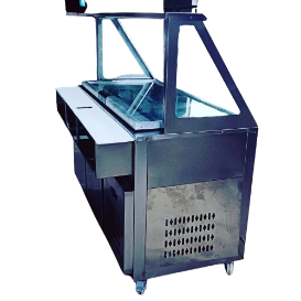 Salad Counter ManufacturersWe are also supply in Andhra Pradesh, Arunachal Pradesh, Assam, Bihar, Chhattisgarh, Goa, Gujarat, Haryana, Himachal Pradesh, Jharkhand, Karnataka, Kerala, Madhya Pradesh, Maharashtra, Manipur, Meghalaya, Mizoram, Nagaland, Odisha, Punjab, Rajasthan, Sikkim, Tamil Nadu, Telangana, Tripura, Uttar Pradesh, Uttarakhand, and West Bengal🧊 Cooling & RefrigerationTemperature Range: Typically +2°C to +8°C for chilled salad preparation and safe storage.Refrigeration Type: Fan-cooled (ventilated) or static cooling systems to ensure uniform temperature distribution.Refrigerant: Commonly eco-friendly refrigerants like R134a (check specific model).Compressor: Designed for commercial usage (brand varies by manufacturer).🧱 Construction & MaterialsBody: Stainless steel (often AISI 304) for hygiene and durability.Insulation: High-density polyurethane insulation for thermal retention.GN Compatibility: Designed to hold GN pans (e.g., GN1/1, GN1/3, GN1/6) — common modular food pan sizing.Castor Wheels: Often included for mobility.📏 Control & ConvenienceDigital Temperature Controller: Precise control with LED display (brand like Carel/Dixell typical).Auto Defrost: Reduces maintenance and frost build-up.Drainage System: Built-in drain for condensate and cleaning ease.Doors/Drawers: Solid or glass doors available depending on model.📦 Dimensions & Capacity(Example figures from standard salad counters — actual Soni models will vary.)Dimensions: e.g., ~900 × 700 × 850 mm (W×D×H).Capacity: ~250 L (varies by model and number of doors).📞 Next Steps to Get Full Technical DetailsSince Soni Cooling System’s website doesn’t list comprehensive specs for the salad counter yet, the best way to get the exact technical data is:Contact them directly via the contact information on their website.Ask for a product datasheet / brochure that should include:Exact temperature rangeCompressor details and refrigerant typeDimensions (internal/external)Power requirements (voltage, phase, wattage)Cooling capacity (BTU or watts)GN pan configurationIf available, request an installation & maintenance manual.