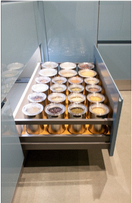 The canister grain storage gives you easy visibility with food grade SS and airtight containers.