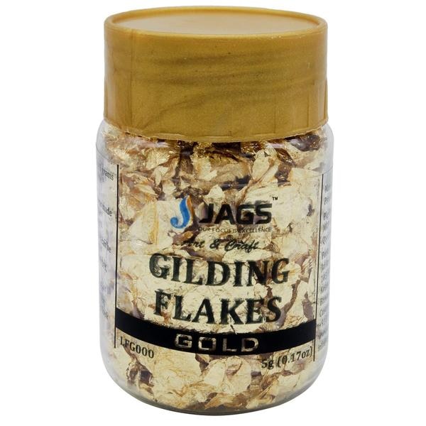 1. Material: Copper, Pack Contains 25 GMS Bottle of Gold Gliding Flakes.2. These gliding flakes can create a stunning shiny textured effect to make furniture and crafts look absolutely special.3. These flakes are not easy to fade.4. The imitation flakes are suitable for glided statues paintings, ceramics, furniture, picture frames, interior design and artistic work.5. They can also be used in nails and polymer clay.