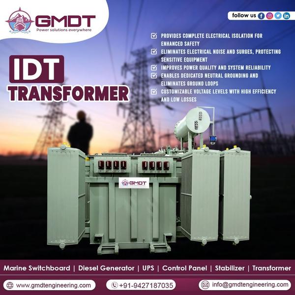 ⚡ IDT Transformer in Kuwait | Reliable Indoor Distribution Transformer Solutions 🇰🇼Looking for a high-quality IDT Transformer in Kuwait that delivers safety, efficiency, and long-term reliability? Our IDT (Indoor Distribution Transformer) solutions are engineered to meet the demanding electrical requirements of commercial, industrial, and infrastructure projects across Kuwait.Designed for stable power distribution and maximum electrical isolation, our IDT transformers ensure uninterrupted performance even under challenging operating conditions.🔧 What Is an IDT Transformer?An IDT Transformer (Indoor Distribution Transformer) is specifically designed for indoor electrical installations, providing safe voltage transformation while isolating sensitive equipment from electrical disturbances.✅ Ideal for indoor substations✅ Compact design with high efficiency✅ Enhanced safety and insulation🌟 Key Features of Our IDT Transformers⚙️ Robust Construction – Manufactured with premium-grade copper windings and high-quality core materials for long service life.🔒 Enhanced Safety – Provides excellent electrical isolation to protect sensitive equipment and personnel.⚡ High Efficiency – Low core and copper losses ensure energy savings and optimized performance.🏭 Indoor Friendly Design – Compact footprint, low noise, and heat-resistant insulation suitable for indoor environments.🌡️ Thermal Stability – Designed to operate efficiently in Kuwait’s high ambient temperature conditions.📐 Customized Ratings – Available in multiple kVA ratings and voltage configurations as per project requirements.🏗️ Applications of IDT Transformers in Kuwait🏢 Commercial buildings and malls🏥 Hospitals and healthcare facilities🏭 Industrial plants and factories🏫 Educational institutions🏗️ Infrastructure and utility projects🏢 Office complexes and data centers🇰🇼 Why Choose Our IDT Transformer in Kuwait?✔️ Compliance with Kuwait electrical standards and international IEC norms✔️ Proven reliability in Middle East climate conditions✔️ Long operational life with minimal maintenance✔️ Expert technical support and after-sales service✔️ Competitive pricing without compromising qualityOur IDT transformers are trusted by engineers, contractors, and facility managers across Kuwait for their consistent performance and safety assurance.📞 Get the Right IDT Transformer for Your ProjectWhether you need an IDT Transformer for a commercial building or an industrial facility in Kuwait, our expert team is ready to assist you with technical guidance, customization, and prompt delivery.📩 Contact us today to get a reliable, efficient, and cost-effective IDT Transformer in Kuwait that powers your operations safely and smoothly ⚡📞 Contact GMDT Engineering – IDT Transformer Supplier in Kuwait 📧 Email: bde@gmdtengineering.com 📱 Mobile: +91-798 494 1273