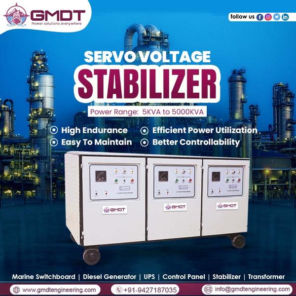 ⚡ Servo Voltage Stabilizer in Iraq | Reliable Voltage Control SolutionsUnstable voltage can seriously damage electrical equipment and disrupt daily operations. A Servo Voltage Stabilizer in Iraq is the smart solution to ensure consistent, safe, and regulated power for industrial, commercial, and infrastructure applications.Engineered to perform reliably under frequent voltage fluctuations and harsh operating conditions, our servo stabilizers help protect your valuable equipment while improving overall energy efficiency.🔧 What Is a Servo Voltage Stabilizer?A Servo Voltage Stabilizer is an automatic voltage regulation system that continuously monitors incoming voltage and corrects fluctuations using a servo-controlled motor mechanism.✅ Maintains stable output voltage ✅ Protects equipment from over/under voltage ✅ Enhances equipment life and performance🌟 Key Features of Our Servo Voltage Stabilizers⚙️ High Accuracy Voltage Regulation – Maintains output voltage within tight tolerance levels for sensitive equipment.🔄 Fast Response Time – Instantly corrects voltage variations to prevent equipment shutdown or damage.⚡ Energy Efficient Design – Minimizes power loss and improves operational efficiency.🌡️ Heavy-Duty Construction – Designed to withstand Iraq’s demanding environmental and load conditions.🔒 Built-In Safety Protections – Includes overload, short circuit, high/low voltage, and phase protection features.📐 Wide Capacity Range – Available in single-phase and three-phase models with customizable ratings.🏗️ Applications of Servo Voltage Stabilizer in Iraq🏭 Manufacturing plants and factories 🏥 Hospitals and medical equipment 🏢 Commercial buildings and offices 🏗️ Construction and infrastructure projects 🛢️ Oil & gas facilities 🏬 Retail complexes and warehousesWhy Choose Our Servo Voltage Stabilizer in Iraq?✔️ Designed as per international IEC standards ✔️ Proven performance in Middle East power conditions ✔️ Long service life with low maintenance ✔️ Customized solutions for varied load requirements ✔️ Reliable technical support and after-sales serviceOur servo stabilizers are trusted across Iraq for their precision, durability, and dependable voltage correction.📞 Protect Your Equipment with Stable PowerIf you’re looking for a high-quality Servo Voltage Stabilizer in Iraq, our experts are ready to help you select the right model for your application. From consultation to delivery and support, we ensure your power remains stable and secure.📩 Contact us today to get a dependable Servo Voltage Stabilizer in Iraq that safeguards your operations and investments ⚡📞 Contact GMDT Engineering – Servo Voltage Stabilizer Manufacturer in Iraq 📧 Email: bde@gmdtengineering.com 📱 Mobile: +91-798 494 1273