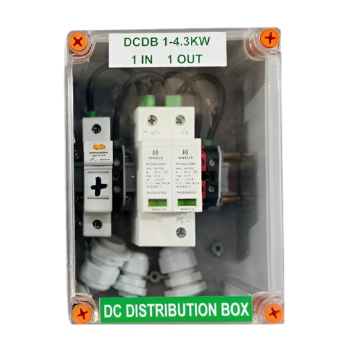 A Solar DCDB (DC Distribution Box) Is A Vital Safety And Protection Component In A Solar Power System, Installed Between The Solar Panels And The Inverter. It Safely Combines And Distributes DC Power While Protecting The System From Electrical Faults And External Surges. The DCDB Box Is Equipped With Essential Safety Devices Such As DC MCB/MCCB, DC Fuse, And Surge Protection Device (SPD) To Safeguard The Solar Panels, Inverter, And Connected Equipment From Overcurrent, Short Circuits, Reverse Current, And Lightning Surges. Designed With A Durable, Weatherproof Enclosure, The Solar DCDB Box Is Suitable For Outdoor Rooftop Installations. It Ensures System Reliability, Enhances Safety, And Simplifies Maintenance, Making It An Essential Component For Residential, Commercial, And Industrial Solar Power Plants.