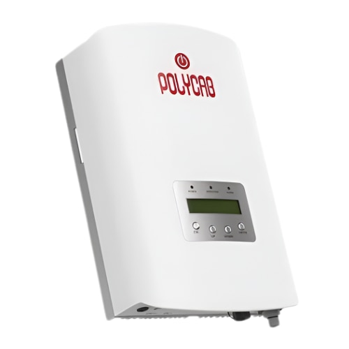 The Polycab 5 KW Solar Inverter Is A High - Performance Inverter Designed For Residential And Commercial Rooftop Solar Power Systems. It Efficiently Converts DC Power From Solar Panels Into Stable AC Electricity, Ensuring Reliable And Continuous Energy Output. Equipped With Advanced MPPT Technology, The Inverter Maximizes Solar Energy Generation Even Under Partial Shading And Fluctuating Sunlight Conditions. Its Robust Build Quality, Compact Design, And Intelligent Protection Mechanisms Make It A Dependable Choice For Long - Term Solar Installations. The Polycab 5 KW Inverter Supports Grid - Connected Solar Systems And Offers High Conversion Efficiency, Smooth Operation, And Enhanced System Safety. It Is Ideal For Homes, Offices, Shops, And Small Commercial Establishments Looking To Reduce Electricity Bills And Adopt Clean Energy.