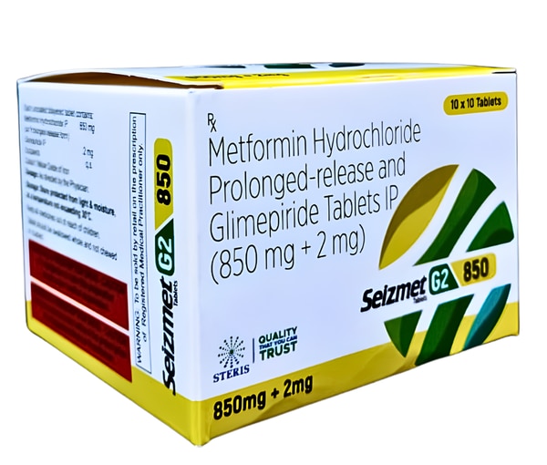 Diabetes mellitus is one of the most common chronic lifestyle disorders worldwide, affecting millions of people and requiring long-term management. Type 2 diabetes, in particular, occurs when the body either does not produce enough insulin or cannot use insulin effectively. To manage this condition successfully, combination therapy is often recommended when a single medicine is not sufficient to control blood sugar levels.

Metformin Hydrochloride 850 mg and Glimepiride 2 mg Tablets, marketed under the brand name SEIZMET G2 850, is a well-established and effective oral anti-diabetic combination. It is designed to control blood glucose levels through dual action, addressing both insulin resistance and inadequate insulin secretion.

What is SEIZMET G2 850?

SEIZMET G2 850 is a combination of two powerful anti-diabetic agents:

Metformin Hydrochloride 850 mg

Glimepiride 2 mg

This combination is widely prescribed for adults with Type 2 diabetes mellitus when diet, exercise, and monotherapy do not provide adequate glycemic control. By combining two complementary mechanisms, SEIZMET G2 850 helps achieve better and more stable blood sugar management.

Uses of Metformin Hydrochloride 850 mg and Glimepiride 2 mg Tablets

The primary use of SEIZMET G2 850 is the management of Type 2 diabetes mellitus. It is prescribed to:

Lower elevated blood glucose levels

Improve insulin sensitivity

Enhance insulin secretion from the pancreas

Prevent diabetes-related complications

This medicine is especially beneficial for patients who experience persistent high blood sugar despite lifestyle modifications or single-drug therapy.

How SEIZMET G2 850 Works

SEIZMET G2 850 works through a dual-action mechanism, ensuring effective blood sugar control throughout the day.

Role of Metformin Hydrochloride

Metformin primarily works by:

Reducing glucose production in the liver

Improving insulin sensitivity in muscle and fat tissues

Decreasing glucose absorption from the intestine

It does not cause excessive insulin release, which makes it less likely to cause hypoglycemia when used alone.

Role of Glimepiride

Glimepiride belongs to the sulfonylurea class and works by:

Stimulating the pancreas to release insulin

Improving the body’s response to insulin

Lowering post-meal blood sugar spikes

Together, these actions make SEIZMET G2 850 a comprehensive and balanced treatment option for diabetes control.

Key Benefits of SEIZMET G2 850

SEIZMET G2 850 offers several important benefits for patients with Type 2 diabetes:

1. Effective Blood Sugar Control

The combination ensures both fasting and post-prandial glucose levels remain within the target range.

2. Dual Mechanism for Better Results

By addressing insulin resistance and insulin deficiency simultaneously, it provides superior glycemic control compared to single-drug therapy.

3. Reduces Risk of Diabetes Complications

Proper blood sugar control helps reduce the risk of complications such as nerve damage, kidney disease, eye problems, and cardiovascular disorders.

4. Improves Quality of Life

Stable glucose levels lead to better energy levels, improved well-being, and fewer diabetes-related symptoms.

5. Convenient Combination Therapy

Combining two medicines in one tablet improves patient compliance and simplifies daily medication routines.

Dosage and Administration

The dosage of SEIZMET G2 850 should be determined by a healthcare professional based on:

Blood glucose levels

Age and body weight

Kidney and liver function

Individual response to treatment

The tablet is usually taken once or twice daily with meals to reduce the risk of stomach upset and hypoglycemia. Patients should take the medicine at the same time each day for best results.

It is important to follow dietary advice, regular exercise, and blood glucose monitoring alongside medication.

Possible Side Effects of SEIZMET G2 850

Like all medicines, Metformin Hydrochloride 850 mg and Glimepiride 2 mg Tablets may cause side effects in some individuals.

Common Side Effects

Nausea

Diarrhea

Abdominal discomfort

Headache

Dizziness

These side effects are usually mild and temporary and often improve as the body adjusts to the medication.

Less Common but Serious Side Effects

Hypoglycemia (low blood sugar), especially if meals are skipped

Lactic acidosis (rare but serious, associated with metformin)

Allergic reactions such as skin rash or itching

Liver function abnormalities

Patients should seek medical attention if they experience symptoms such as excessive sweating, confusion, extreme weakness, breathing difficulty, or persistent stomach pain.

Precautions and Warnings

SEIZMET G2 850 should be used only under medical supervision.

Patients with kidney, liver, or heart disease should inform their doctor before use.

Alcohol consumption should be avoided, as it may increase the risk of side effects.

Pregnant and breastfeeding women should consult their doctor before taking this medicine.

Regular monitoring of blood sugar levels is essential to avoid hypoglycemia or uncontrolled diabetes.

Who Should Use SEIZMET G2 850?

SEIZMET G2 850 is suitable for:

Adults diagnosed with Type 2 diabetes

Patients inadequately controlled on metformin or glimepiride alone

Individuals requiring combination therapy for better glycemic control

It is not recommended for Type 1 diabetes or diabetic ketoacidosis.

Conclusion

Metformin Hydrochloride 850 mg and Glimepiride 2 mg Tablets (SEIZMET G2 850) is a trusted and effective combination therapy for the management of Type 2 diabetes mellitus. By combining the benefits of metformin and glimepiride, it offers comprehensive blood sugar control, reduces the risk of long-term complications, and improves overall quality of life.