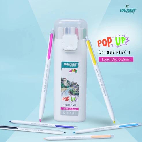 Introducing the Hauser POP-UP Colour Pencil 12 Shades - your essential tool for advanced and futuristic stationary. With 12 vibrant shades, this pencil allows for endless creativity and precise strokes. Upgrade your writing experience with our innovative design.