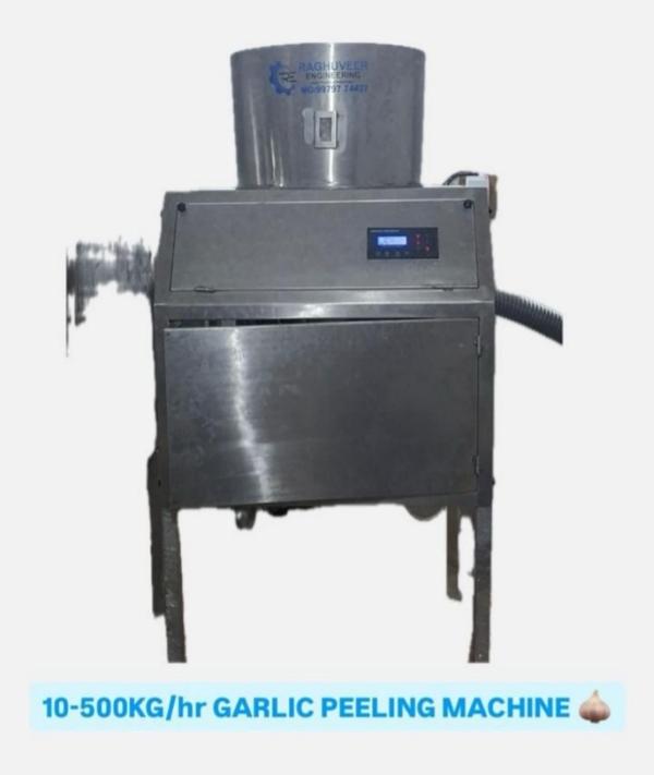 Garlic Peeling Machine 200 Kg Per Hour ManufacturersWe are also supply in Andhra Pradesh, Arunachal Pradesh, Assam, Bihar, Chhattisgarh, Goa, Gujarat, Haryana, Himachal Pradesh, Jharkhand, Karnataka, Kerala, Madhya Pradesh, Maharashtra, Manipur, Meghalaya, Mizoram, Nagaland, Odisha, Punjab, Rajasthan, Sikkim, Tamil Nadu, Telangana, Tripura, Uttar Pradesh, Uttarakhand, and West BengalCapacity	200 kg/hrCapacity(Kg/Hr)	200 kg/hrType	Dry TypeProduct To Be Peeled	GarlicAutomation Grade	AutomaticUsage/Application	IndustrialMaterial	Stainless SteelElectricity Phase	Three PhaseWarranty	1 yearCountry of Origin	Made in IndiaMinimum order quantity: 50 PieceWelcome to RAGHUVEER ENGINEERING - Your Trusted Partner for Garlic Peeling Solutions! Looking for the perfect garlic peeling machine for your processing needs? You've come to the right place! At RAGHUVEER ENGINEERING, we specialize in designing, manufacturing, and delivering high-quality garlic peeling machines that streamline your production process and enhance efficiency. Product Features: Cutting-edge technology for precise and efficient peeling Stainless steel construction for durability and hygiene User-friendly interface for easy operation Customizable options to suit your specific requirements Compact design for space-saving installation Our Range of Machines: 10kg to 30kg/hr : Ideal for small-scale operations or restaurant kitchens. 50kg to 100kg/hr : Perfect for medium-sized production facilities. 150 to 1000kg/hr : Designed for large-scale industrial processing. Why Choose [Manufacturer Name]? Over 19 years of experience in the industry. Dedicated customer support team to assist you every step of the way. Global shipping options available for worldwide delivery. Comprehensive warranty coverage for peace of mind. Contact Us Today! Ready to revolutionize your garlic peeling process? Contact us today to learn more about our products and how they can benefit your business. Don't settle for anything less than the best � choose RAGHUVEER ENGINEERING for all your garlic peeling needs!