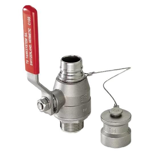 HERMetic Compact valves C1-SS-W1Inch full bore ball valve with 1Inch male BSP pipethread designed tosupport all portable HERMetic equipment with HERMetic 1Inch quickconnector. 