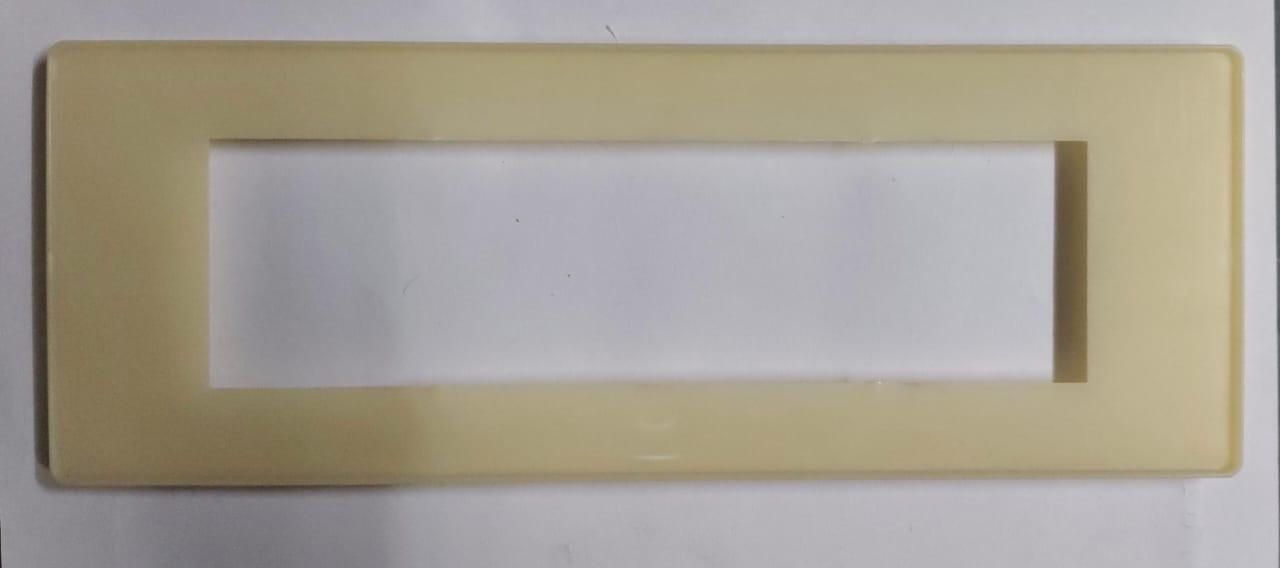 Precision-molded electric module frame made from strong plastic for safe and neat electrical fittings. Suitable for switches, sockets, and modular electrical systems.