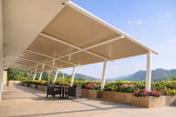 They are made of MS structure and fabric , which is completely covered . We design the fixed structures according to the customer's preferences . We also provide you with installation services .