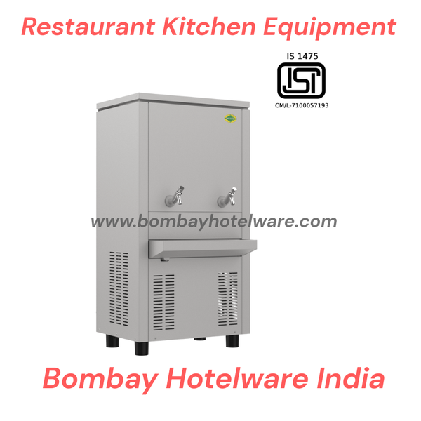 The Commercial Water Cooler – 80 Litre is a heavy-duty industrial water cooling solution designed for hotels, restaurants, offices, factories, hospitals, schools, colleges, and commercial establishments. Built with robust construction and high-performance cooling technology, this unit ensures continuous supply of clean and chilled drinking water in high-usage environments.This storage type water cooler features an 80 litre water tank with 40 litre per hour cooling capacity, making it ideal for medium to large crowd requirements. Equipped with dual push-type faucets, it supports smooth water dispensing and hygienic operation for multiple users simultaneously.As a trusted supplier of heavy duty kitchen equipment, commercial refrigeration products, durable hotelware utensils, and fancy crockery, we provide this Commercial Water Cooler in Nagpur with supply across India, suitable for institutional and professional use. Designed for energy efficiency, low maintenance, and long service life, this cooler meets modern commercial hydration needs.Product Specifications:External Dimensions: 640 (W) × 676 (D) × 1241 (H) mmEquipment Type: Storage Type Water CoolerWater Storage Capacity: 80 LitreCooling Capacity Rating: 40 Litre per hourFaucet Type / Quantity: Push Cock / 2 Nos.Cold Faucet / Normal Faucet: 2 Nos. / 0 Nos.Application: Hotels, offices, factories, hospitals, schoolsTags:Commercial Water Cooler, 80 Litre Water Cooler, Storage Type Water Cooler India, Industrial Water Cooler, Heavy Duty Water Cooler Supplier India, Hotel Water Cooler Nagpur, Drinking Water Cooler for Office, Stainless Steel Water Cooler