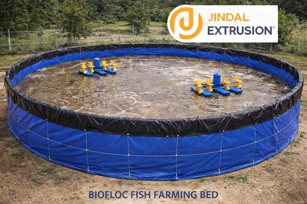 A Biofloc Fish Farming Bed is a fabricated, leak-proof aquaculture tank constructed from heavy-duty HDPE laminated or multilayer cross-laminated tarpaulin sheets, specifically designed for intensive biofloc aquaculture systems.It provides a controlled, hygienic, and water-tight environment that supports high-density fish culture, minimizes water exchange, and improves feed utilization, making it a highly efficient and sustainable fish farming solution.