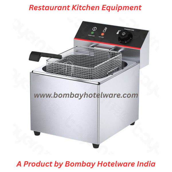 The 8 Litre Electric Deep Fryer is a professional heavy-duty frying machine specially designed for restaurant kitchens, hotel kitchens, cafeterias, food courts, cloud kitchens, fast food outlets, and catering services in Nagpur and across Maharashtra. Built with industrial-grade stainless steel body, this fryer is made for continuous commercial use with high safety, durability, and performance.This commercial electric deep fryer machine is ideal for preparing french fries, samosas, pakoras, nuggets, momos, cutlets, aloo tikki, chicken snacks, and cafeteria fast food items. The 8 litre oil capacity allows bulk frying with uniform heating, fast recovery time, and precise thermostat temperature control, ensuring crispy output with less oil wastage.As a leading supplier of heavy duty kitchen equipment in Nagpur, hotel utensils in Maharashtra, durable restaurant equipment, and fancy crockery, we supply this 8 Litre Electric Deep Fryer in Nagpur with delivery across Maharashtra and all India. Suitable for new restaurant setups, QSR chains, and institutional kitchens, this fryer is energy-efficient, easy to clean, and built for long operational life.Applications:Restaurant Kitchen EquipmentHotel Kitchen SetupCafeteria Frying SectionCloud Kitchen EquipmentFast Food & Street Food CountersCatering & Banquet Kitchenstags:8 Litre Electric Deep Fryer, Commercial Deep Fryer in Nagpur, Restaurant Kitchen Equipment Nagpur, Hotel Utensils Supplier Maharashtra, Cafeteria Fryer Machine, Heavy Duty Kitchen Equipment Nagpur, Electric Fryer for Hotel Kitchen, Commercial Fryer Machine India, Catering Equipment Supplier Nagpur, Stainless Steel Fryer Machine