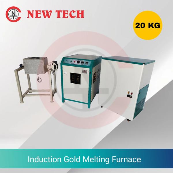 20 Kg Tilt & Pour Gold Melting Furnace With Chilling Unit 