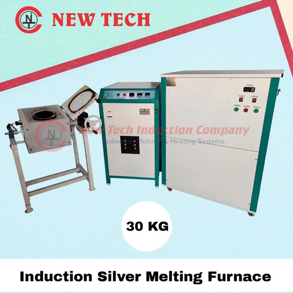 30 Kg Induction Silver Melting Furnace Tilt & Pour