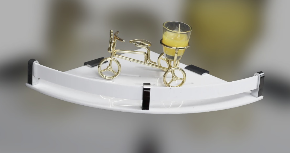 Acrylic Bathroom Corner Shelf 10X10 product image