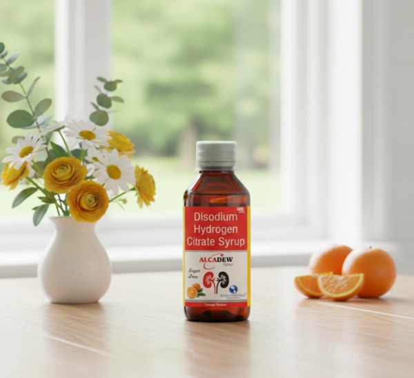 ALCADEW Syrup is a sugar-free oral liquid formulation containing Disodium Hydrogen Citrate B.P., a well-known urinary alkaliniser. It helps make urine less acidic, thereby providing effective relief from burning urination and discomfort associated with urinary tract conditions. The syrup is pleasant-tasting with an orange flavour, ensuring better patient compliance.Each 5 ml of ALCADEW Syrup contains Disodium Hydrogen Citrate B.P. 1.37 g, formulated in a flavoured syrupy base. It is carefully manufactured under WHO-GMP certified facilities, ensuring quality, safety, and consistency.This formulation is commonly prescribed in conditions where urine alkalinisation is required, such as urinary tract infections, mild metabolic acidosis, and to reduce discomfort during urination.