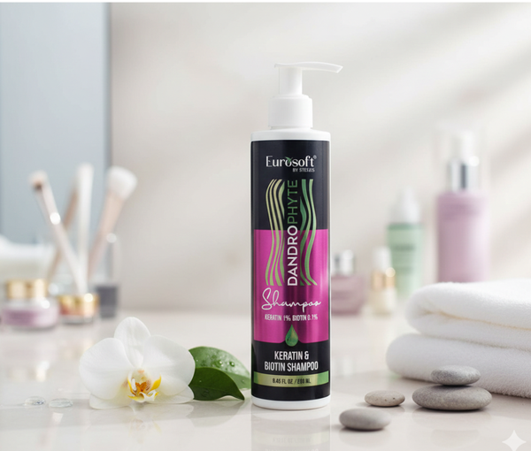 DANDROPHYTE® Anti-Dandruff Strengthening Shampoo is a scientifically formulated hair care solution enriched with the strengthening power of keratin and biotin, designed to effectively combat dandruff while improving overall hair strength, texture, and scalp health. This premium shampoo is ideal for individuals experiencing dandruff, flaky scalp, hair fall due to breakage, dryness, or weakened hair strands.Unlike ordinary anti-dandruff shampoos that may excessively dry the scalp, DANDROPHYTE® works gently yet effectively to cleanse impurities, reduce visible flakes, and nourish the scalp. Its dual-action formula not only targets the root cause of dandruff but also strengthens hair from the roots to the tips, leaving hair healthier, shinier, and more manageable with regular use.Key Ingredients and Their RoleKeratinKeratin is a naturally occurring protein that forms the structural foundation of hair. Daily exposure to pollution, harsh styling products, heat treatments, and chemical processing weakens hair by stripping away natural keratin.In DANDROPHYTE® Shampoo, keratin:Repairs damaged hair fibersSmoothes rough and frizzy hairImproves hair elasticity and strengthRestores shine and softnessBiotin (Vitamin B7)Biotin is essential for maintaining healthy hair growth and scalp function. A deficiency in biotin is often linked to brittle hair, thinning, and increased hair fall.Biotin in this formulation:Strengthens hair rootsSupports healthy hair growthReduces hair breakageEnhances hair thickness and volumeHow DANDROPHYTE® Shampoo WorksDANDROPHYTE® Anti-Dandruff Strengthening Shampoo works through a multi-action approach:Deep Scalp Cleansing: Removes dirt, excess oil, and flakes without disturbing the natural moisture balance of the scalp.Dandruff Control: Helps reduce visible dandruff flakes and prevents their recurrence with regular use.Scalp Nourishment: Soothes dryness and irritation often associated with dandruff.Hair Strengthening: Keratin repairs damaged strands while biotin reinforces hair structure.Improved Hair Texture: Leaves hair smoother, shinier, and easier to manage.Uses of DANDROPHYTE® Anti-Dandruff Strengthening ShampooDANDROPHYTE® Shampoo is recommended for:Chronic or recurring dandruffDry, flaky, or itchy scalpWeak, brittle, or damaged hairHair fall caused by breakageFrizzy and dull hairChemically treated or heat-damaged hairDaily scalp hygiene and maintenanceIt is suitable for both men and women and can be used on most hair types unless otherwise advised by a dermatologist.Key Benefits of DANDROPHYTE® Shampoo✔ Effective Dandruff ControlHelps eliminate flakes and reduces scalp scaling, providing visible improvement from the first few washes.✔ Strengthens Hair from Root to TipThe keratin and biotin combination reinforces hair fibers, minimizing breakage and split ends.✔ Reduces Hair Fall Due to BreakageBy strengthening weakened strands, it helps control excessive hair shedding.✔ Nourishes and Soothes the ScalpRelieves dryness, irritation, and itchiness commonly associated with dandruff.✔ Improves Hair Texture and ShineRestores smoothness and natural luster to dull, lifeless hair.✔ Gentle for Regular UseCleanses without stripping essential oils, making it suitable for frequent application.✔ Dermatologically Considered FormulaDesigned to be safe and effective when used as directed.Directions for UseWet hair thoroughly with waterApply an adequate amount of DANDROPHYTE® Shampoo to the scalp and hairGently massage into the scalp using fingertips to form a rich latherLeave on for 2–3 minutes to allow active ingredients to workRinse thoroughly with waterUse 2–3 times a week or as recommended by a healthcare professionalFor best results, consistent use is advised.Possible Side EffectsDANDROPHYTE® Anti-Dandruff Strengthening Shampoo is generally well tolerated. However, as with any topical product, some individuals may experience mild side effects.Possible Mild ReactionsTemporary scalp drynessMild itching or irritationRedness in sensitive skinThese effects usually subside with continued use. If irritation persists or worsens, discontinue use and consult a dermatologist.Precautions and Safety InformationFor external use onlyAvoid contact with eyes; rinse immediately if contact occursDo not apply on broken or infected scalp skinPerform a patch test before first use if you have sensitive skinKeep out of reach of childrenStorage InstructionsStore in a cool, dry placeKeep the bottle tightly closed when not in useProtect from direct sunlightConclusionDANDROPHYTE® Anti-Dandruff Strengthening Shampoo offers a comprehensive solution for dandruff control and hair strengthening in one advanced formula. Enriched with keratin and biotin, it not only addresses visible flakes and scalp discomfort but also repairs damaged hair, reduces breakage, and promotes healthier-looking hair over time.With regular use, DANDROPHYTE® helps restore scalp balance, strengthen hair structure, and improve overall hair quality—making it an excellent choice for individuals seeking both effective dandruff management and long-term hair care benefits. For best outcomes, it should be used consistently as part of a balanced hair care routine.