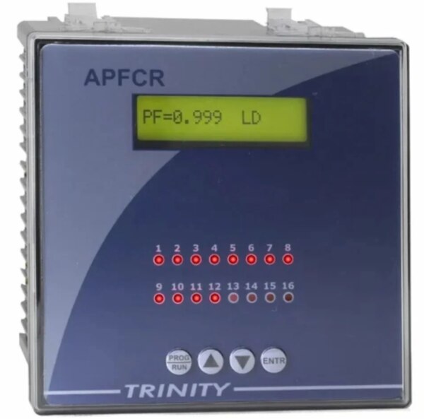 Trinity Newton Plus APFC Relays₹ 1,500/PieceGet Latest PriceMinimum Order Quantity: 10 Piece Product BrochureNumber Of Poles	3 PoleVoltage	24 VBrand	TrinityRelay Type	APFC RelayMounting Type	Wall MountedFrequency	50 HzIs It CE Certified	Ce CertifiedCurrent Rating	5AModel No.	Newton PlusTRINITY has a versatile range of Power Factor Correction relays suitable for all applications. These controllers are available in economy version with minimum features, intelligent models with advance control algorithm and also sub-second switching models with solid state outputs.The entire series is economical user friendly and extremely reliable. Designs of these have been field proven for nearly fifteen years with more then 10000 units in service.MeasurementAll models are single phase measurement. APFCR & NEWTON+ needs a CT input from the mains as well as from Capacitor Bank (For VAR mode operation). NANOVAR take only one current input from the mains, since they have only basic PF control option. Voltage input is taken from phase & neutral.Ease of installationThese controllers are user friendly and easy to program. There is no need to program C/K or bank sizes manually. Low current operationIn VAR mode operation (Available in APFCR and NEWTON+) these controllers can sense as low as of 1% of the main load and take corrective action. PF control option requires minimum 2.5% of mains current for Newton+(Fast) and 6% of mains current for others.Intelligent ControlThe control parameter is VAR, and not PF. Target PF value is just used to calculate the capacitive VAR required to be added/removed to achieve the desired PF. e.g. If the target PF is unity, means that the target VAR in the system is zero. If system KVAR is 200 lagging, then the controller needs to add 200 KVAR of capacitor banks to reach zero VAR.The calculation of the reactive power in the system is done by taking instantaneous samples of all voltage and current waveforms, in all four quadrants. These values are then subjected to DSP techniques to add a frequency independent 90° phase shift to current samples. The product of these voltage and current samples then generate signed VAR value.VAR controller then takes into calculation the prevailing system KVAR, the prevailing bank KVAR and the bank sizes of each stage, and then switches ON/OFF the combination which is closest to the needed VAR.This assumes a balanced loading of the electrical system. For unbalanced load conditions, Accuvar model is re-commanded.