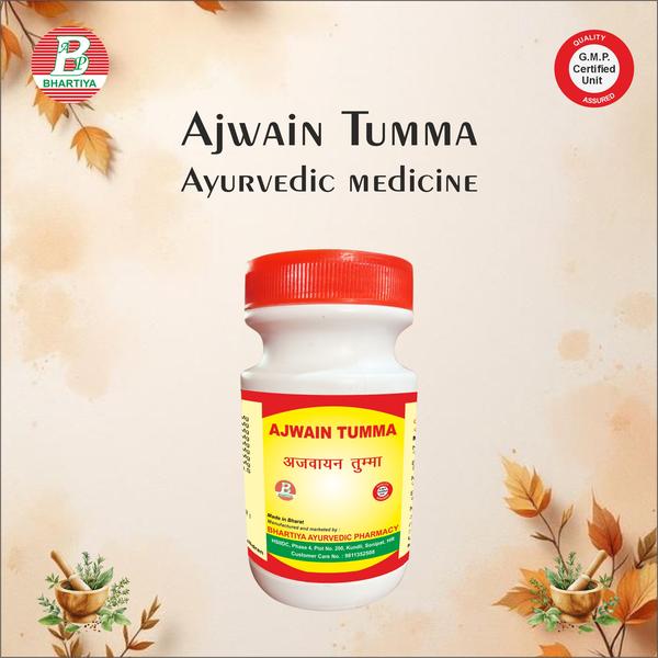 AJWAIN TUMMA
Product Identification
• Generic Name: Ajwain Tumma
• Type: Ayurvedic Patent Medicine
• Primary Indication Area: Disorders of the digestive system, including indigestion, flatulence, abdominal discomfort, colic, and related gastrointestinal disturbances.
• Therapeutic Indications: Ajwain Tumma is indicated for the management of digestive disorders such as indigestion (Ajeerna), flatulence (Adhmana), abdominal pain (Shoola), colic, bloating, and loss of appetite. It helps in improving digestion, relieving gas, and soothing gastrointestinal discomfort.
Key benefits include:
• Supports healthy digestion and helps relieve indigestion
• Reduces gas formation, bloating, and flatulence
• Helps alleviate abdominal pain and colic
• Improves appetite and digestive fire (Agni)
• Assists in easing stomach discomfort and heaviness
• Traditionally used to maintain overall gastrointestinal comfort.
Ingredients:
Kali Mirch (Black Pepper)
Botanical Name: Piper nigrum
Ayurvedic Name: Maricha / Kali Mirch
Key Phytoconstituents
Piperine – enhances bioavailability, digestive stimulant, metabolic booster
Volatile oils (β-caryophyllene, limonene) – carminative, anti-inflammatory
Flavonoids – antioxidant support
Alkaloids – thermogenic, digestive tonic
Mechanism of Action (Ayurvedic & Physiological)
Agni Deepana (Digestive Fire Stimulation):
• Enhances secretion of digestive enzymes, improving digestion and nutrient absorption.
Bioavailability Enhancer:
• Piperine increases absorption and efficacy of co-administered nutrients and herbs.
Metabolic Activation:
• Thermogenic action supports metabolism and helps reduce Ama (toxins).
Vata–Kapha Shamana:
• Helps relieve gas, bloating, cough, and congestion.
Anti-inflammatory & Antioxidant:
• Reduces oxidative stress and supports overall tissue health.
Sonth (Dry Ginger) – Role in Gas, Acidity & Stomach Pain
Botanical Name: Zingiber officinale (Rhizome, dried)
Ayurvedic Name: Shunthi / Sonth
Key Active Constituents (Biochemistry)
• Gingerols & Shogaols – digestive stimulant, anti-inflammatory, analgesic
• Zingerone – carminative, anti-spasmodic
• Volatile oils – improve gut motility, reduce gas
• Phenolic compounds – antioxidant, mucosal protective
Mechanism of Action in Gas, Acidity & Stomach Pain
1. Agni Deepana & Pachana (Improves Digestion)
• Stimulates gastric enzymes and bile secretion
• Enhances digestion of food, preventing Ama formation
2. Carminative & Anti-flatulent Action
• Relaxes intestinal smooth muscles
• Helps expel trapped gas and reduces fermentation
3. Anti-spasmodic Effect (Pain Relief)
• Shogaols reduce intestinal spasms
• Decreases gut hypersensitivity
4. Acid Regulation & Mucosal Protection
• Improves gastric emptying, preventing acid backflow
• Enhances protective mucus layer of stomach lining
5. Anti-inflammatory & Antioxidant
• Inhibits inflammatory mediators (COX, prostaglandins)
• Protects gastric mucosa from irritation
Pippali (Long Pepper) – Biochemistry in Gas, Flatulence & Colic Pain
Botanical Name: Piper longum
Key Bioactive Compounds: Piperine, Piperlongumine, Essential oils, Alkaloids
Biochemical Actions in GI Disorders
1. Digestive Enzyme Activation (Anti-gas effect)
• Piperine stimulates gastric juice, pancreatic enzymes, and bile secretion
• Improves digestion of carbohydrates, fats, and proteins
• Prevents intestinal fermentation (major cause of gas & flatulence)
2. Carminative Action
• Essential oils relax intestinal smooth muscles
• Facilitates expulsion of trapped gas
3. Gut Motility Regulation
• Piperine modulates enteric nervous system signaling
• Normalizes peristalsis (prevents stasis and spasms)
4. Anti-spasmodic Action (Colic Pain Relief)
• Piperlongumine inhibits calcium channel–mediated smooth muscle contraction
• Reduces intestinal spasms
5. Anti-inflammatory & Analgesic Effect
• Inhibits inflammatory mediators (COX-2, TNF-α)
• Reduces gut wall inflammation and hypersensitivity
6. Acid Balance & Mucosal Safety
• Mild stimulant of gastric secretion (gentler than black pepper)
• Supports protective mucus layer at therapeutic doses
Namak (Rock Salt / Saindhava Lavana)
Botanical Name: Sodium Chloride (NaCl)
Ayurvedic Name: Saindhava Lavana / Samudra Lavana
Key Phytoconstituents
• Sodium chloride (NaCl) – stimulates gastric secretions, bile, and digestive enzymes
• Trace Minerals (Magnesium, Potassium, Calcium, Iron) – support enzymatic functions, gut motility, and neuromuscular balance
• Lavana Rasa (Salty Taste) – liquefies Ama (undigested toxins) and enhances Agni (digestive fire)
Mechanism of Action in Gas, Acidity & Stomach Pain
• Digestive Secretion Stimulation: Sodium ions enhance salivary, gastric, and pancreatic enzymes, improving breakdown of food and preventing gas formation.
• Carminative & Anti-flatulent Effect: Facilitates smooth passage of food and helps expel trapped gas from the intestines.
• Gut Motility & Nerve Function: Electrolytes support enteric nervous system signaling, reducing intestinal spasms and colicky pain.
• Acidity Regulation: Saindhava rock salt buffers excessive gastric acid without irritating the stomach lining.
• Ama Pachana (Ayurvedic Detoxification): Liquefies and mobilizes undigested food/toxins, enhancing absorption and efficacy of co-administered digestive herbs.
Amchur (Dried Mango Powder)
Botanical Name: Mangifera indica (unripe fruit)
Ayurvedic Name: Amchur / Amra Phala Churna
Key Phytoconstituents
• Organic Acids (Tartaric, Malic, Citric Acid) – digestive stimulant, carminative, mild laxative
• Polyphenols & Flavonoids – antioxidant, anti-inflammatory
• Vitamin C (Ascorbic Acid) – supports tissue health, immunity, and digestion
• Pectin & Fiber – improves gut motility and prevents constipation
• Sugars (Glucose, Fructose) – nutritive, support energy
Mechanism of Action in Gas, Acidity & Stomach Pain
• Digestive Stimulation: Organic acids stimulate gastric juice and digestive enzymes, improving breakdown of food and preventing stagnation.
• Carminative Action: Helps expel trapped gas and reduces bloating.
• Acidity Regulation: Mildly sour nature helps balance stomach pH and improves appetite.
• Anti-spasmodic Effect: Polyphenols reduce intestinal spasms, alleviating colicky pain.
• Gut Motility Support: Fiber and pectin improve peristalsis, preventing constipation-related gas and discomfort.
Sudh Hing (Asafoetida)
Botanical Name: Ferula asafoetida
Ayurvedic Name: Hing / Sudh Hing
Key Phytoconstituents
• Resins (Asafoetidin, Ferulic Acid, Umbelliferone) – digestive stimulant, anti-spasmodic, anti-flatulent
• Volatile Oils (Sulfur-containing compounds, Terpenes) – carminative, antimicrobial, smooth muscle relaxant
• Gum & Polysaccharides – demulcent, gut-soothing
• Phenolic Compounds – antioxidant, anti-inflammatory
Mechanism of Action in Gas, Acidity & Stomach Pain
• Carminative Action: Relaxes intestinal smooth muscles, helping expel trapped gas and reduce bloating.
• Anti-spasmodic Effect: Volatile oils reduce intestinal spasms and colicky pain.
• Digestive Stimulation: Enhances secretion of gastric juices and digestive enzymes, improving digestion and preventing fermentation.
• Anti-flatulent & Vata-pacifying: Balances Vata in the gut, reducing excessive gas and discomfort.
• Anti-inflammatory & Antioxidant: Protects gut lining from oxidative stress and inflammation, soothing stomach irritation.
Ajwain (Carom Seeds)
Botanical Name: Trachyspermum ammi
Ayurvedic Name: Ajwain / Ajmoda
Key Phytoconstituents
• Thymol – carminative, antimicrobial, digestive stimulant
• Volatile Oils (γ-Terpinene, Para-Cymene) – anti-flatulent, spasmolytic
• Flavonoids – antioxidant, anti-inflammatory
• Saponins & Alkaloids – metabolic support, gut tonic
Mechanism of Action in Gas, Acidity & Stomach Pain
• Carminative & Anti-flatulent: Relaxes intestinal smooth muscles, expelling trapped gas and reducing bloating.
• Digestive Stimulation: Stimulates gastric juices, bile, and digestive enzymes, improving breakdown of food and preventing fermentation.
• Anti-spasmodic: Reduces intestinal spasms and colicky abdominal pain.
• Antimicrobial: Helps prevent dysbiosis or gas caused by gut microbes.
• Vata-Pacifying: Balances Vata in the gut, aiding digestion and reducing heaviness or discomfort.
Geru (Red Ochre / Red Earth)
Botanical Name: Iron Oxide (Fe₂O₃)
Ayurvedic Name: Geru / Raktapitta Shamak
Key Phytoconstituents
• Iron Oxide (Fe₂O₃) – supports haemoglobin synthesis and tissue health
• Trace Minerals (Calcium, Magnesium, Silica) – aid enzymatic and metabolic processes
• Natural Clay Minerals – absorbent, gut-soothing
Mechanism of Action in Gas, Acidity & Stomach Pain
• Digestive Support: Mildly stimulates digestive enzymes and balances digestive fire (Agni).
• Anti-flatulent & Absorbent Action: Clay minerals help absorb excess gas and toxins from the gut.
• Gut Lining Protection: Forms a protective layer over irritated mucosa, reducing burning sensation from acidity.
• Vata-Kapha Balancing: Reduces colic, heaviness, and bloating.
• Trace Mineral Support: Contributes to enzymatic and metabolic functions important in digestion.
Dosage:
1. Dose per intake: 5-10 gm
2. Frequency: 2 times daily
3. How to take: With water
Precautions
• Do not exceed the prescribed dose
• Consult an Ayurvedic practitioner before use in:
o Children
o Elderly
o Patients with chronic illness
• Monitor for any side effects (e.g., digestive discomfort)
• Maintain proper diet and hydration to support bowel health