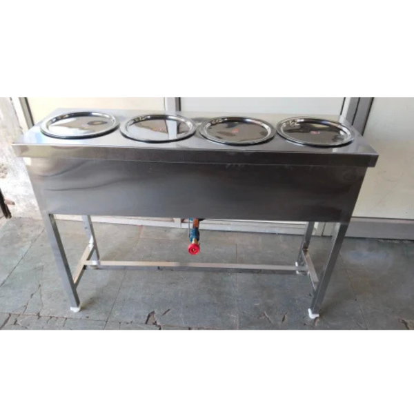 No Of Pot :- 4Usage/Application :- RestaurantNumber Of Burner :- 2Type :- Gas4 ft x 1.2 ft x34“15” smooth