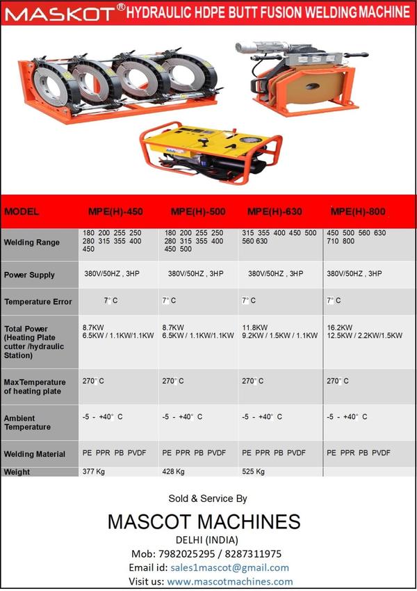 HDPE Butt Fusion Hydraulic Machine
