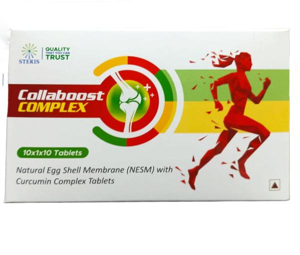 COLLABOOST COMPLEX is a scientifically formulated joint and connective tissue support supplement designed to promote mobility, flexibility, and long-term joint comfort. This advanced blend combines three clinically valued ingredients: AKBA 30% Boswellia extract, Curcumin 96% standardized turmeric extract, and Egg Shell Membrane — each selected for its powerful role in supporting healthy inflammation response, cartilage integrity, and overall joint resilience.Modern lifestyles often place significant strain on joints due to prolonged sitting, repetitive movement, aging, athletic training, or weight-bearing stress. Over time, this can lead to stiffness, discomfort, and reduced flexibility. COLLABOOST COMPLEX is formulated to help address these concerns naturally by targeting the root causes of joint discomfort and structural degeneration.This premium capsule formula is suitable for adults seeking proactive joint care, enhanced mobility, and structural support for cartilage, ligaments, and connective tissues.Key Ingredients & Their Functions1. AKBA 30% Boswellia ExtractDerived from the resin of the Boswellia serrata tree, this extract is standardized to contain 30% AKBA (Acetyl-11-Keto-β-Boswellic Acid), the most bioactive compound responsible for its joint-supporting effects.How it works:AKBA supports a healthy inflammatory response by inhibiting enzymes that contribute to inflammation in joints. Unlike conventional anti-inflammatory approaches that may irritate the stomach lining, Boswellia works through targeted pathways that are generally gentler on the digestive system.Benefits include:Promotes joint comfortSupports flexibility and range of motionHelps reduce stiffness associated with agingSupports long-term cartilage health2. Curcumin 96% (Turmeric Extract)Curcumin is the primary active compound found in turmeric root. In COLLABOOST COMPLEX, it is standardized to 96% purity for maximum potency and effectiveness.How it works:Curcumin supports the body's natural anti-inflammatory response and acts as a powerful antioxidant. It helps neutralize free radicals that contribute to cellular aging and joint tissue breakdown.Benefits include:Supports a healthy inflammatory balanceProvides antioxidant protectionPromotes recovery after physical activitySupports immune system healthEnhances overall joint comfort3. Egg Shell MembraneEgg Shell Membrane (ESM) is a natural source of collagen, elastin, hyaluronic acid, glucosamine, chondroitin, and other glycosaminoglycans — key structural components of joint cartilage and connective tissues.How it works:ESM provides essential building blocks for cartilage repair and maintenance. It supports joint lubrication and cushioning, which helps improve flexibility and reduce discomfort.Benefits include:Supports cartilage regenerationEnhances joint lubricationPromotes flexibility and mobilitySupports connective tissue strengthHelps maintain healthy skin elasticity as an added benefitCombined Synergistic ActionWhat makes COLLABOOST COMPLEX unique is its synergistic formulation. Each ingredient targets joint health from a different angle:Boswellia (AKBA 30%) addresses inflammation pathways.Curcumin 96% provides antioxidant and inflammatory support.Egg Shell Membrane supplies structural nutrients for cartilage and joint cushioning.Together, these ingredients create a comprehensive approach that not only helps manage discomfort but also supports structural repair and long-term joint function.Key Benefits of COLLABOOST COMPLEX✔ Supports Healthy Joint FunctionPromotes comfortable movement and flexibility in daily activities such as walking, climbing stairs, and exercising.✔ Enhances Mobility & FlexibilityHelps reduce stiffness and supports smoother joint motion.✔ Promotes Cartilage & Connective Tissue HealthProvides essential nutrients needed to maintain cartilage structure and joint cushioning.✔ Encourages a Healthy Inflammatory ResponseHelps balance the body’s natural inflammation process without harsh effects.✔ Antioxidant ProtectionProtects joint cells from oxidative stress and environmental damage.✔ Supports Active LifestyleIdeal for athletes, fitness enthusiasts, aging adults, and individuals with physically demanding routines.Who Can Benefit from COLLABOOST COMPLEX?Adults experiencing joint stiffness or mild discomfortAging individuals seeking mobility supportAthletes or physically active individualsIndividuals with repetitive joint stressPeople looking for natural inflammation supportRecommended UsageTake capsules as directed by your healthcare professional or as indicated on the product label. For best results, consistent daily use is recommended. Joint support supplements often require several weeks of continuous use to show optimal benefits.It is advisable to take the capsules with food to enhance absorption and reduce the likelihood of digestive discomfort.Possible Side EffectsCOLLABOOST COMPLEX is formulated with natural ingredients and is generally well tolerated. However, as with any dietary supplement, some individuals may experience mild side effects.Possible side effects may include:Mild digestive discomfortNausea (rare)Stomach upsetAllergic reaction in individuals sensitive to eggs (due to Egg Shell Membrane)Mild headaches (rare)Individuals who are pregnant, nursing, taking blood-thinning medications, or managing chronic medical conditions should consult a healthcare provider before starting supplementation. Curcumin and Boswellia may interact with anticoagulant medications.Discontinue use if any adverse reactions occur.Quality & SafetyCOLLABOOST COMPLEX is manufactured under strict quality standards to ensure purity, potency, and safety. Each batch undergoes quality control testing to ensure accurate ingredient concentrations and absence of harmful contaminants.The formulation contains no artificial colors, no synthetic fillers, and is designed for maximum bioavailability and effectiveness.Why Choose COLLABOOST COMPLEX?Unlike single-ingredient joint supplements, COLLABOOST COMPLEX delivers a multi-targeted formula that addresses inflammation, oxidative stress, cartilage health, and joint lubrication all in one convenient capsule.Its high-potency AKBA 30% and Curcumin 96% extracts ensure maximum efficacy, while Egg Shell Membrane provides natural structural support that many conventional joint supplements lack.This balanced formulation makes it suitable for both preventive joint care and active joint support.ConclusionJoint health plays a vital role in maintaining independence, mobility, and quality of life. Over time, wear and tear, oxidative stress, and inflammation can compromise joint structure and function. COLLABOOST COMPLEX offers a comprehensive, science-backed solution designed to support healthy joints from multiple angles.