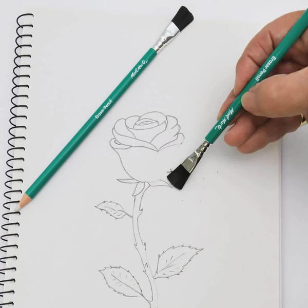 Mont Marte Eraser Pencil
7mm wood pencil body, 4 mm white eraser strip
1.6cm taklon flat brush for quick and clean tidy up
Great for precise erasing and creating highlights
Standard pencil body size so you can sharpen with a regular sharpener
Ideal for use with graphite and charcoal pencils
Gentle on paper to help keep your artwork intact
Leaves less filaments behind than a regular eraser