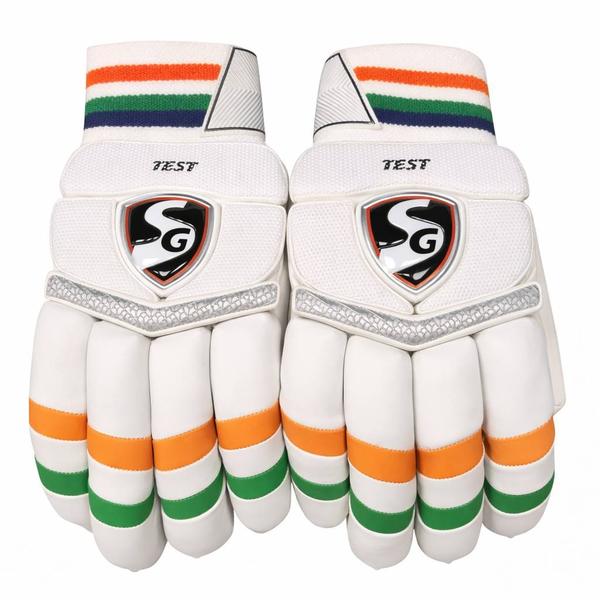 Premium Quality: Crafted from high-grade materials for superior protection and comfort.Enhanced Grip: Improved grip technology ensures a confident hold on the bat.Optimal Flexibility: Designed for natural hand movements and flexibility.Breathable Comfort: Ventilated design keeps hands cool and dry during long innings.Elevate your batting game with the SG Test India Cricket Batting Gloves, meticulously crafted for unparalleled performance and comfort. Engineered with premium materials and cutting-edge technology, these gloves offer exceptional protection and enhanced grip, empowering you to unleash your full potential on the field.