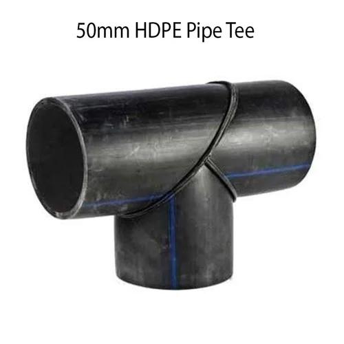 HDPE equal tee refers to the branch diameter of this tee is same with the main pipeline diameter of this tee, which means three ends of tee have same diameters. An HDPE Equal Tee is used to split a HDPE pipe into two outlets at right angles to the end of the original pipe, or to add in an outlet to a HDPE Pipe.Fitting Type :	TeeMaterial :	HDPEUsage/ Application :	PlumbingDiameter :	1 inchMaterial Grade :	PE100Color :	BlackThickness :	50mm