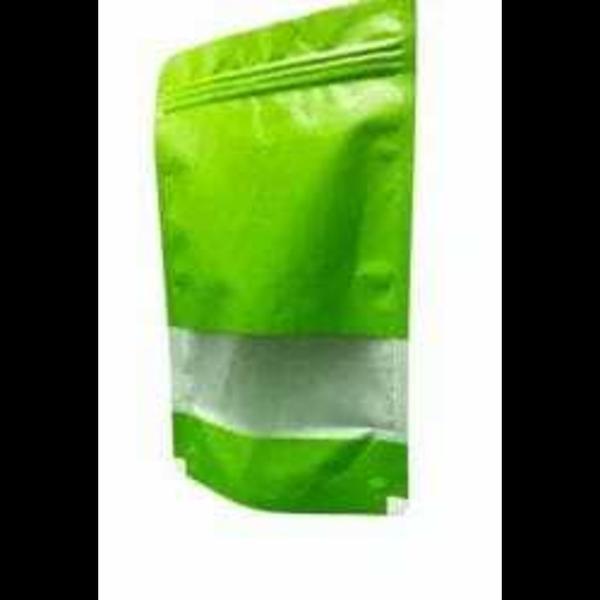 Elevate your brand’s shelf presence with our vibrant Neon Green Stand-Up Pouch. Designed for both style and functionality, this pouch features a high-barrier construction that preserves freshness and a built-in transparent window to give customers a sneak peek of your quality ingredients.Secure Seal: Equipped with a heavy-duty, resealable zip lock to keep contents airtight and moisture-free.Durable Design: The bottom gusset allows the bag to stand firmly on its own, making it ideal for retail displays.Versatile Use: Perfect for packaging snacks, coffee, tea, bath salts, or dried goods.Retail Ready: Includes a top heat-seal area and tear notches for easy consumer access.