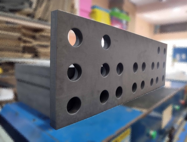 XLPE Foam die cutting  with the size (sample above) 1200 x 380 x 40mm Thick, 100HD hardness