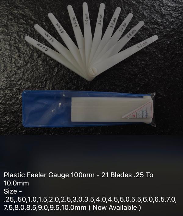 Plastic feeler Gauge Available upto 10 mm
