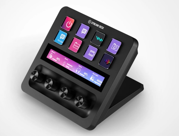 Stream Deck +All the feels for a fast, smooth, intuitive workflow.Iconic Stream Deck tech with customizable LCD keys, dials, and touch strip. Stream Deck + is your audio mixer, studio controller, production console – anything you want it to be.