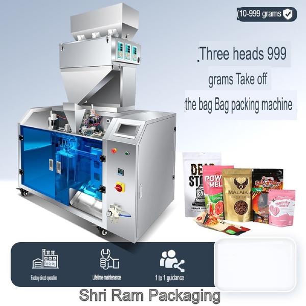 AUTOMATIC 3 HEAD GRANULE PICK-FILL-SEAL (PFS) PACKAGING MACHINE for PRE-MADE POUCHES or DOYPACK PACKING MACHINE is an industrial machine used to automatically pick a premade pouch, fill granule products, and seal the pouch in one continuous process. It is commonly used for food, seeds, spices, grains, snacks, and chemical granules packaging.Food Products
Granule PFS machines are used for:

Rice

Pulses

Sugar

Tea

Coffee beans

Dry fruits

Namkeen

Agriculture

Seeds

Fertilizer granules

Industrial

Plastic granules

Chemical granules

