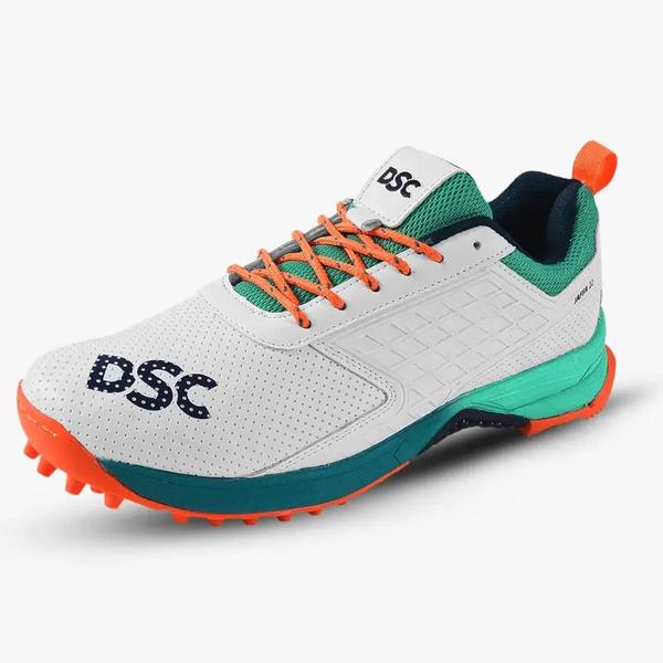 DSC Jaffa 22 Cricket Shoe is reliable light in weight and highly durable. Its up-to-date design provides the best comfort level. It also has Synthetic Leather upper and Rubber outsole as well. The best technology for the best performance in the ground. 1.Lightweight upper: Punched synthetic leather and breathable mesh reduces weight while providing durability and flexibility. 2. Design: High frequency embossed design provides unique look in the ground.3. Rubber Outsole: High grade rubber outsole with rounded lugs for multidirectional grip and improved traction.4.TPU Shank: High quality external TPU mid foot shank for stability and lesser foot fatique.5. Cushioning: High quality EVA Midsole for superior cushioning and Supersoft EVA Sockliner for comfort fit.