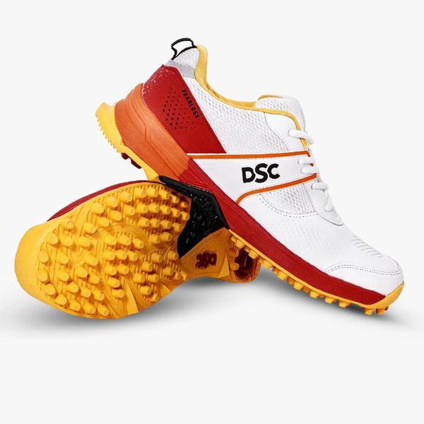 The DSC Jaffa Neo, the latest entry in the Jaffa cricket shoe series, boasts a highly flexible upper with pronounced embossing for enhanced durability and support. It delivers exceptional cushioning through its EVA sock liner, ensuring superior comfort. The shoe's high-grade rubber outsole offers optimal grip and traction on the pitch. Additionally, it features an anti-torsion mid-foot shank along with reinforced toe and heel protection, combining to provide both stability and resilience in demanding play.LIGHT AND FLEXIBLE: Lightweight and flexible upper enhances comfort and agilityHIGH EMBOSSING: High-frequency embossing on a shoe's upper adds depth and a stylish effectEVA MIDSOLE: High-quality EVA midsole provides superior cushioning and comfort by absorbing impact effectivelyEVA SOCKLINER: A breathable and ultra-soft EVA sock liner, that provides superior cushioning and comfort for all-day wearRUBBER OUTSOLE: High-grade rubber outsole with rounded lugs provides multidirectional grip and enhanced traction, ensuring stabilityEXTRA PADDING: Extra padding around the ankle and neckline enhances comfort by providing extra cushioning, reducing pressureSILICON PATCHES: Strategically placed Silicon patches offer foot support and stability while enhancing shoe style and design.HIGH DURABILITY: Crafted with exceptional durability, featuring reinforced toe and heel protection to enhance their lifespan and withstand wear and tearMIDFOOT SHANK: An anti-torsion midfoot shank is designed to enhance stability by preventing excessive twisting or torsion of the foot