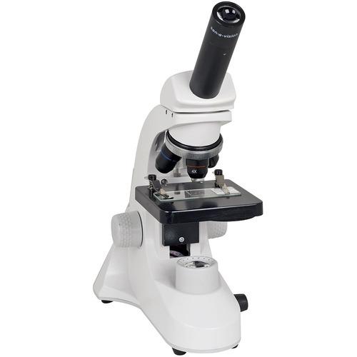 An inclined microscope has its body tube positioned at an angle, which allows the user to observe specimens without bending too much. This design reduces strain on the eyes and neck during long observation periods. The microscope uses a system of objective lenses and an eyepiece lens to magnify small objects such as cells, microorganisms, and tissue samples.