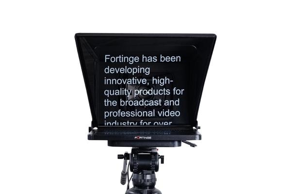 PROX Studio TeleprompterProfessional Studio Teleprompting SystemDesigned for ENG cameras and handicams weighing up to 8 kgProduct OverviewThe PROX Studio Teleprompter is a professional broadcast teleprompting solution designed for studio productions, ENG setups, and small-to-medium broadcast environments. The system supports ENG handheld cameras and compact studio cameras, providing a smooth and natural script-reading experience for presenters.Available in 15″, 17″, 19″, and 21″ display sizes, the PROX Teleprompter delivers excellent readability and flexibility for different studio distances and production requirements. The lightweight and balanced mechanical design allows easy mounting on tripods without the need for additional counterweights.The teleprompter features high-quality trapezoidal 70/30 beam-splitter glass, a large hood for wider viewing angles, and a camera elevator system that allows height adjustments for optimal camera positioning.Key FeaturesDesigned for ENG cameras & handicams up to 8 kgAvailable in 15″, 17″, 19″, and 21″ monitor sizesIndustrial TFT LCD monitor for professional use70/30 beamsplitter teleprompter glassTool-less quick assembly designCamera elevator system for height adjustmentBalanced design eliminating the need for counterweightsHDMI, VGA, and Composite (BNC) inputsOptional SDI input/outputCompatible with Forprompt Studio Teleprompter SoftwareAvailable in standard brightness and high-brightness versionsMechanical DesignLightweight and balanced mechanical frameEnlarged hood with trapezoidal glass for wider reading areaProfessional quick-release camera mounting plateDesigned for easy setup and transportDurable construction for long operational lifeThe system is designed to maintain optimal balance on tripod heads while supporting various ENG cameras used in studio and broadcast applications.Display OptionsModel Resolution Aspect Ratio BrightnessPROX 17″ 1280 × 1024 4:3 250 / 1000 cd/m²All models use industrial LCD panels with wide viewing angles up to 176°–178°, ensuring clear readability from different studio positions.