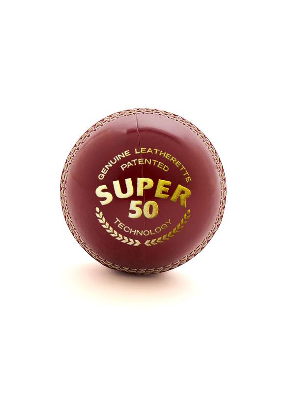 Introducing the Cricket Ball Super 50—crafted for champions and priced for everyone. Our ball sets new benchmarks in performance, quality, and affordability. Built with premium material and engineered for a minimum of 50 overs, the Super 50 stays strong, game after game. Its waterproof core and precise machine stitching guarantee play ability in all weather and unmatched consistency. Because every ball counts. “Play more. Pay less. Win big with Cricket Ball Super 50”Product Material - Crafted from a Leatherette material that serves as a superior alternative to leather.Affordability - Super 50 cricket balls offer professional-level performance and durability at an affordable price, making them accessible for players, academies, schools, and clubs while addressing the challenge of rising costs in quality cricket balls.Durability and Longevity - Engineered to last a minimum of 50 overs, maintaining its integrity even in high intensity matches.Waterproof Excellence - Waterproofed material protect the ball from moisture, making it the optimal choice for play in wet or humid conditions.Machine Stitched Quality - Precision machine stitching for uniform seam and long-lasting shape. Enhances swing potential and retains spherical integrity throughout its use.Consistency and Performance - Uniformity in bounce, seam, and hardness guarantees reliable performance across batches and matches.