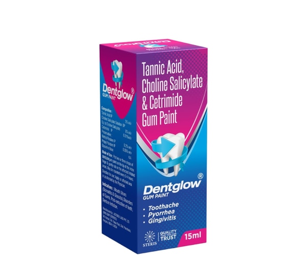 Advanced Oral Care with Tannic Acid 5%, Choline Salicylate 8% & Cetrimide 0.01%
Maintaining healthy gums is a vital part of overall oral hygiene. While most people focus mainly on their teeth, the condition of the gums plays an equally important role in preventing oral health problems. Issues such as gum inflammation, bleeding gums, mouth ulcers, and minor infections can cause discomfort and affect daily activities like eating, drinking, and speaking. Poor oral hygiene, bacterial buildup, plaque accumulation, and certain nutritional deficiencies can contribute to gum-related problems.
DENT GLOW GUM PAINT is a specially formulated oral care solution designed to support gum health and relieve discomfort associated with gum irritation and inflammation. It contains a combination of Tannic Acid 5%, Choline Salicylate 8%, and Cetrimide 0.01%, which work together to soothe gum tissues, reduce inflammation, and control harmful bacteria in the oral cavity.
With its targeted action and easy application, DENT GLOW GUM PAINT helps promote healthier gums and improve overall oral hygiene.
Composition of DENT GLOW GUM PAINT
Each formulation of DENT GLOW GUM PAINT contains the following active ingredients:
Tannic Acid 5%
Choline Salicylate 8%
Cetrimide 0.01%
These ingredients work together to provide anti-inflammatory, antiseptic, and soothing effects for the gums.
Understanding the Active Ingredients
Tannic Acid
Tannic acid is known for its astringent properties, which help tighten gum tissues and reduce minor bleeding. It also helps protect the gums by forming a protective layer over irritated areas.
Choline Salicylate
Choline salicylate acts as a pain-relieving and anti-inflammatory agent. It helps reduce swelling, inflammation, and pain in the gums, providing relief from discomfort caused by gum irritation or mouth ulcers.
Cetrimide
Cetrimide is a mild antiseptic agent that helps control bacterial growth in the mouth. By reducing harmful bacteria, it helps prevent infections and supports better oral hygiene.
Uses of DENT GLOW GUM PAINT
DENT GLOW GUM PAINT is commonly used to manage several oral and gum-related conditions. Some of its key uses include:
1. Gum Inflammation (Gingivitis)
Gingivitis is one of the most common gum problems, characterized by redness, swelling, and bleeding of the gums. DENT GLOW GUM PAINT helps reduce inflammation and soothe irritated gum tissues.
2. Bleeding Gums
Bleeding gums can occur due to plaque buildup, vitamin deficiencies, or gum infections. The astringent action of tannic acid helps strengthen gum tissues and reduce bleeding.
3. Mouth Ulcers
Painful mouth ulcers can make eating and speaking difficult. The anti-inflammatory and soothing effects of DENT GLOW GUM PAINT help reduce irritation and promote healing.
4. Gum Pain and Irritation
People experiencing gum discomfort due to dental procedures, plaque accumulation, or infection may benefit from the soothing action of this gum paint.
5. Minor Oral Infections
The antiseptic property of cetrimide helps control bacterial growth and prevents minor infections in the oral cavity.
How DENT GLOW GUM PAINT Works
The effectiveness of DENT GLOW GUM PAINT comes from the combined action of its ingredients.
Tannic acid tightens and protects gum tissues while reducing bleeding.
Choline salicylate relieves pain and reduces inflammation in the gums.
Cetrimide eliminates harmful bacteria and prevents infection.
Together, these ingredients help soothe irritated gums, promote healing, and maintain oral hygiene.
Key Benefits of DENT GLOW GUM PAINT
1. Relieves Gum Pain and Discomfort
The anti-inflammatory action of choline salicylate helps reduce gum pain and provides quick relief from discomfort.
2. Reduces Gum Inflammation
Regular use can help reduce swelling and redness associated with gum irritation.
3. Controls Bacterial Growth
The antiseptic action of cetrimide helps prevent bacterial infections and supports healthier gums.
4. Helps Reduce Bleeding Gums
Tannic acid helps strengthen gum tissues and minimize bleeding.
5. Promotes Faster Healing of Mouth Ulcers
The soothing properties of the gum paint help speed up the healing process of minor oral ulcers.
6. Supports Overall Oral Hygiene
By reducing bacteria and inflammation, DENT GLOW GUM PAINT contributes to improved oral health.
How to Use DENT GLOW GUM PAINT
For effective results, DENT GLOW GUM PAINT should be used as directed by a healthcare professional or dentist.
General usage instructions include:
Wash your hands thoroughly before application.
Use a clean cotton swab or fingertip to apply the gum paint.
Apply a small amount directly to the affected gum area.
Gently massage the solution onto the gums.
Avoid eating or drinking for at least 20–30 minutes after application.
The gum paint may be used two to three times daily or as recommended by a healthcare professional.
Tips for Maintaining Healthy Gums
Using DENT GLOW GUM PAINT along with proper oral care habits can significantly improve gum health. Some helpful tips include:
Brush teeth twice daily with a soft-bristle toothbrush
Use dental floss to remove plaque between teeth
Avoid excessive consumption of sugary foods
Rinse the mouth after meals
Visit a dentist regularly for checkups
Maintain a balanced diet rich in vitamins and minerals
Good oral hygiene habits help prevent gum diseases and maintain healthy teeth and gums.
Possible Side Effects of DENT GLOW GUM PAINT
DENT GLOW GUM PAINT is generally safe when used as directed. However, some individuals may experience mild side effects such as:
Temporary burning sensation in the mouth
Mild irritation of the gums
Unusual taste after application
Allergic reactions in rare cases
These effects are usually mild and temporary. If severe irritation or allergic reactions occur, discontinue use and consult a healthcare professional.
Precautions and Safety Information
Before using DENT GLOW GUM PAINT, consider the following precautions:
Use only as directed by a healthcare professional or dentist
Avoid swallowing the product
Do not apply to large open wounds inside the mouth
Inform your doctor if you are allergic to any of the ingredients
Pregnant or breastfeeding women should consult a doctor before use
Keep out of reach of children
Following these precautions helps ensure safe and effective use of the gum paint.
Storage Instructions
To maintain the effectiveness of DENT GLOW GUM PAINT, proper storage is important.
Store in a cool and dry place
Protect from direct sunlight and heat
Keep the container tightly closed after use
Keep away from children
Conclusion
Healthy gums are essential for maintaining strong teeth and overall oral health. Gum problems such as inflammation, bleeding, and mouth ulcers can cause discomfort and affect daily activities. Early treatment and proper oral hygiene are key to preventing serious dental issues.