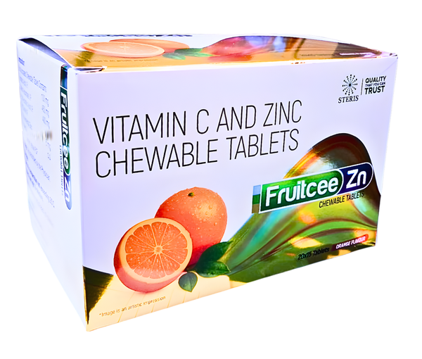 Maintaining a strong immune system and overall wellness has become more important than ever in today’s fast-paced lifestyle. Nutritional deficiencies, stress, pollution, and irregular diets can weaken the body’s natural defense system. FRUITCEE ZN – Vitamin C and Zinc Chewable Tablets is a scientifically formulated supplement designed to support immunity, improve skin health, and enhance overall vitality. With the combined power of Vitamin C and Zinc, this chewable tablet offers a convenient and effective way to meet your daily nutritional needs.🧪 Composition of FRUITCEE ZNVitamin C (Ascorbic Acid)Zinc (Essential Mineral)This powerful combination works synergistically to boost immune response, promote healing, and support multiple bodily functions.⚙️ How FRUITCEE ZN WorksFRUITCEE ZN works by strengthening the body’s natural defense system and supporting cellular functions:Vitamin C is a potent antioxidant that helps neutralize harmful free radicals, reduces oxidative stress, and enhances immune cell activity.Zinc plays a crucial role in immune cell development, wound healing, and maintaining skin integrity.Together, they improve the body’s ability to fight infections, speed up recovery, and maintain overall health.💊 Uses of FRUITCEE ZNFRUITCEE ZN chewable tablets are widely used for:✅ 1. Boosting ImmunityHelps strengthen the immune systemProtects against seasonal infections like cold and flu✅ 2. Preventing Nutritional DeficiencyIdeal for individuals with low Vitamin C or Zinc levelsSupports daily nutritional requirements✅ 3. Skin and Hair HealthPromotes collagen productionHelps maintain healthy, glowing skinSupports hair strength and growth✅ 4. Faster Wound HealingEnhances tissue repairHelps wounds heal more quickly✅ 5. General Weakness and FatigueImproves energy levelsSupports overall body strength🌟 Key Benefits of FRUITCEE ZN🔹 Strong Immune SupportRegular use helps the body fight infections effectively and reduces the frequency of illness.🔹 Powerful Antioxidant ActionProtects cells from damage caused by free radicals and environmental stress.🔹 Improved Skin HealthBoosts collagen formation, making skin healthier, firmer, and more radiant.🔹 Convenient Chewable FormEasy to consume without water, making it suitable for all age groups.🔹 Supports MetabolismZinc plays a role in enzyme function and helps maintain proper metabolic activity.📌 Dosage and AdministrationTake as directed by a healthcare professionalUsually recommended as one chewable tablet daily or as prescribedCan be taken after meals for better absorption👉 Do not exceed the recommended dosage unless advised by a doctor.⚠️ Side Effects of FRUITCEE ZNFRUITCEE ZN is generally safe when taken as recommended. However, some individuals may experience mild side effects:🔸 Common Side EffectsNauseaMild stomach upsetMetallic taste in mouth🔸 Rare Side EffectsAllergic reactions (rash, itching)Diarrhea (if taken in excess)👉 If any severe reaction occurs, discontinue use and consult a healthcare professional immediately.🚫 Precautions and WarningsConsult a doctor before use if you are pregnant or breastfeedingAvoid taking with other high-dose Vitamin C or Zinc supplementsPatients with kidney disorders should use cautiouslyKeep out of reach of children🧴 Storage InstructionsStore in a cool, dry placeProtect from direct sunlightKeep the container tightly closed👥 Who Should Use FRUITCEE ZN?This supplement is ideal for:Individuals with weak immunityPeople recovering from illnessThose with poor dietary intakeWorking professionals under stressStudents needing better energy and focus ConclusionFRUITCEE ZN – Vitamin C and Zinc Chewable Tablets is a reliable and effective nutritional supplement designed to support immunity, improve skin health, and enhance overall well-being. Its dual-action formula ensures that your body receives essential nutrients needed to fight infections, recover faster, and stay energized throughout the day.