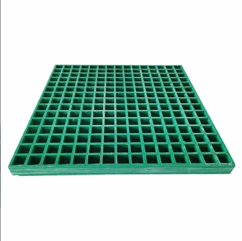 A Square FRP Grill is a rigid, durable, and lightweight grating made from Fiber Reinforced Plastic (FRP) in a square grid pattern. It is designed for applications requiring high strength, corrosion resistance, and low maintenance. These grills are commonly used for flooring, walkways, platforms, drainage covers, and ventilation systems in industrial, commercial, and outdoor settings. Their non-slip surface and resistance to chemicals, moisture, and UV exposure make them ideal for harsh environments. 