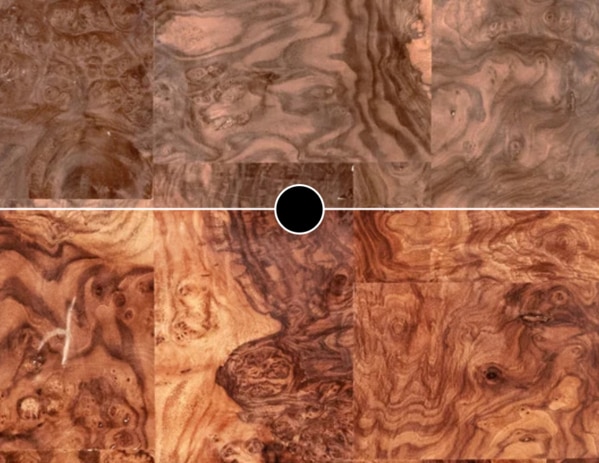 COLLECTIONArteCHARACTERBurlDIMENSION2440 MM X 1220MM3050 MM X 1220MM3660 MM X 1220MM**as per availabilityVENEER THICKNESS0.55mm +_FINISHUnpolishedSUBSTRATEPly/FleecebackSHADEDarkCOLOURBrown