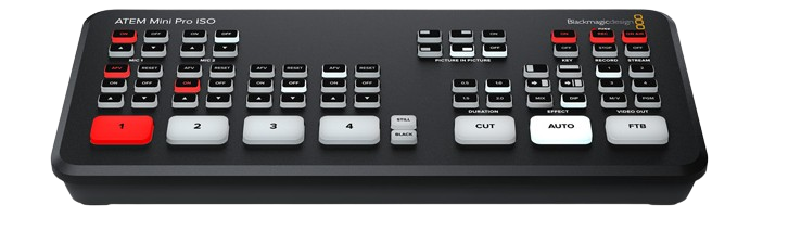 It automatically generates a DaVinci Resolve project file, enabling quick post-production editing with all camera angles synced and ready to adjust. The switcher includes multiview monitoring, USB webcam output, and professional features like chroma key, transitions, picture-in-picture effects, and a Fairlight audio mixer with EQ and dynamics.The device features 4 HDMI inputs with format conversion, 2 audio inputs (3.5mm), HDMI output, and USB-C connectivity for recording and webcam use. It is powered by an external 12V supply and designed for live streaming, content creation, and professional multi-camera production workflows.