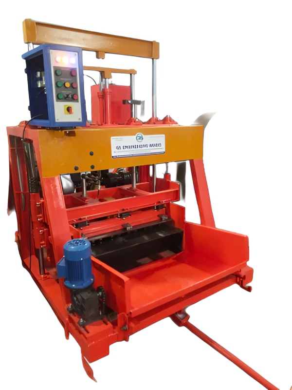 Automation Grade	                     ManualProduct Code	                             M860Color	                                             Orange (Base)Product Type	                             Hydraulic Concrete Hollow Block MachineMaterial	                                         Mild SteelMaterial                                          Grade	Mild steelPhase	                                             3 PhaseVoltage	                                         415 VFrequency	                                     50HzHeavy Duty Concrete Block Making Machine. This Is Heavy Duty Model An Egg Laying Type Hydraulic Operated Concrete Block Making Machine On Wheels, Which Will Lay Block On The Concrete Floor And Move To The Next Laying. Any Type Of Concrete Blocks Can Be Produced With Consistent Quality , High Strength And Pressure With Accurate Sizes By Fixing Different Types Of Concrete Mould And Ram In The Machine. Technical Specifications 105 M - 430 Model Triple Vibrator Total Power 6 H.P (3 Phase 415 V) Hydraulic Motor 3 H.P 1440 Rpm Mould Vibrator Motor 2 H.P 2880 Rpm Travel Motor 1 H.P 1440 Rpm Machine Weight 1600 Kg (Approx ) Operating Pressure 140 Kgcm³ Quality Features Heavy : Channels, Plates, Rods , Hydraulic System , Gear Box, Rubber Fittings, Specialized Electric System , Branded Motors , Bolts , Nuts And All Fittings With Shutter Vibrator And Pressing System. Heavy Moulds Using 10 & 12 Mm Plates With Hard Crome Electro Plated, Square Pipes With Accurate Sizes. Dimensions 1750 X 1325 X 1800 Mm Production Capacity 50 – 60 Stroke Hour 400 X 200 X 100 Mm 4 Block Stroke 400 X 200 X 150 Mm 3 Block Stroke 400 X 200 X 200 Mm 2 Block StrokeAdditional Information:Delivery Time: 10 days