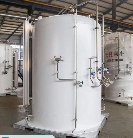 Our range of products include 6000L Cryogenic Storage Tank, 10000L Liquid Nitrogen Storage Tank, 10000L Liquid Oxygen Tank, 40000L Cryogenic Storage Tank, 21000L Cryogenic Storage Tank and 3000L LiquideStorage Tank.₹ 14,50,000/PieceGet Latest PriceStorage Capacity(L)	1000 LMaterial	Stainless SteelColor	WhiteAutomation Grade	AutomaticCountry of Origin	Made in IndiaDual Vessel: Inner Stainless steel & Outer Carbon steel / Stainless steel. • Insulation: - Vacuum + Perlite / Vacuum + Multilayer Insulated • Designed for Storing Cryogenic Liquid @ -196® C ➢ Cryogenic storage tanks for industrial gas/air gas application in vertical/horizontal orientation offered both cold convertor and thermosiphon tank ➢ Ergonomically designed piping layout for ease of access, operation and maintenance. ➢ Vacuum + perlite insulated or vacuum + multilayer insulated cryogenic storage tanks are dual vessel designed for efficient storage and handling of cryogenic liquid ➢ Austenitic stainless steel inner vessel and piping with carbon steel outer vessel. ➢ Long-lasting high quality surface finish and paint. ➢ Common configuration foundation from 6 kl to 21kl storage tank.